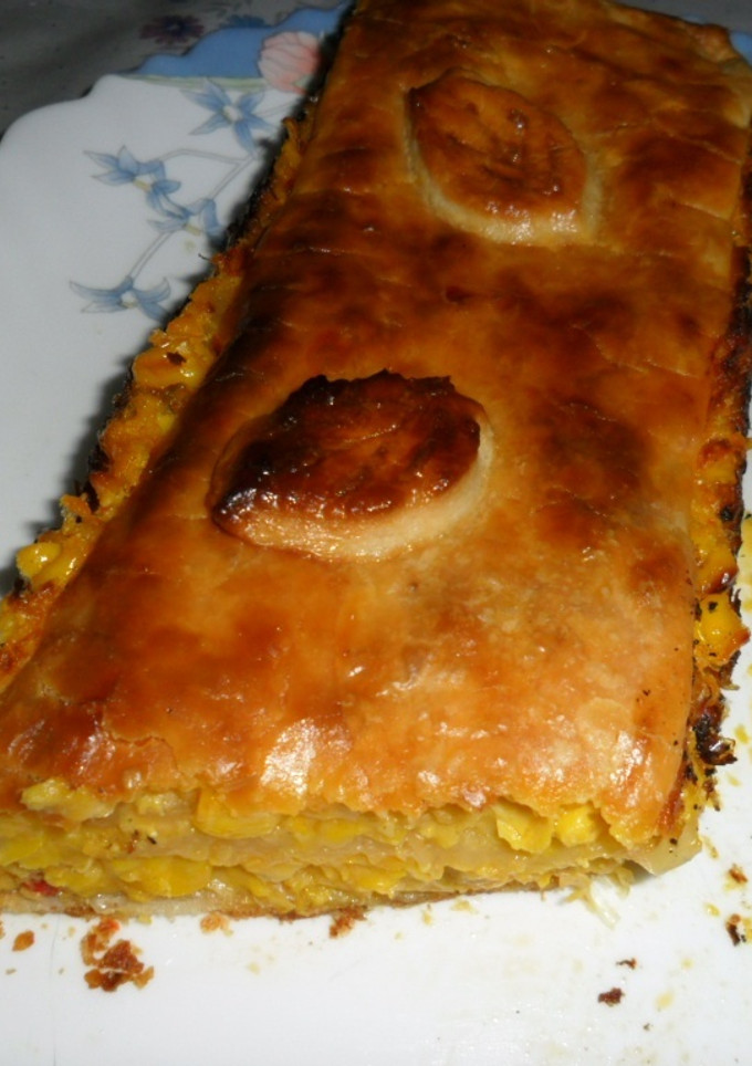 Una foto de Budín crema de choclo