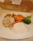 Filete de pescado a los 3 pimientos