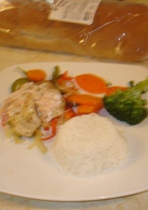 Una foto de Filete de pescado a los 3 pimientos