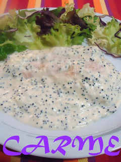 Una foto de Supremas de salmón con caviar a la crema