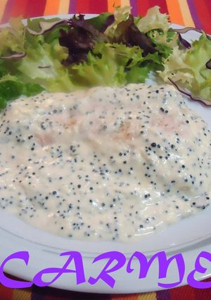 Una foto de Supremas de salmón con caviar a la crema