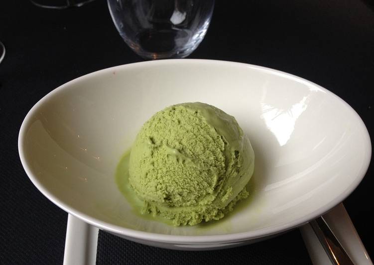 Helado de té verde