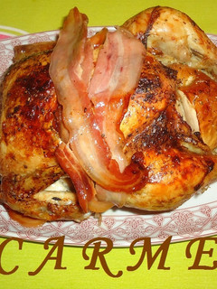 Una foto de Pollo relleno de manzanas al aguardiente