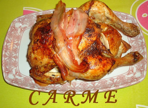 Una foto de Pollo relleno de manzanas al aguardiente