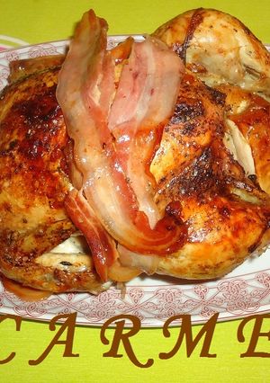 Una foto de Pollo relleno de manzanas al aguardiente