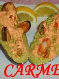 Aguacate relleno de marisco