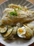 Pastel de filetes de merluza con mostaza