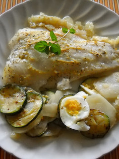 Una foto de Pastel de filetes de merluza con mostaza