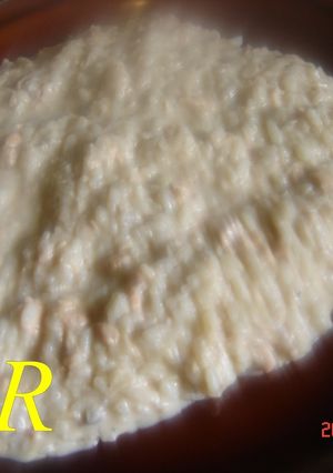 Una foto de Risotto de salmón al cava