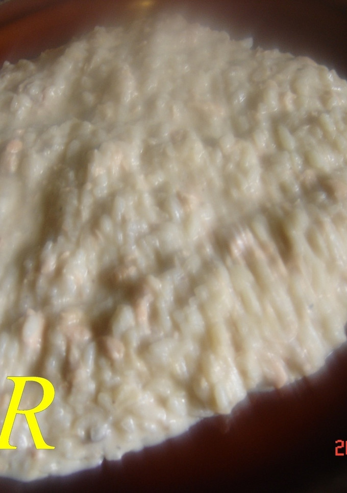 Una foto de Risotto de salmón al cava