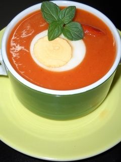 Una foto de Sopa de crema de pimientos