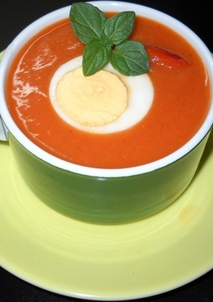 Una foto de Sopa de crema de pimientos