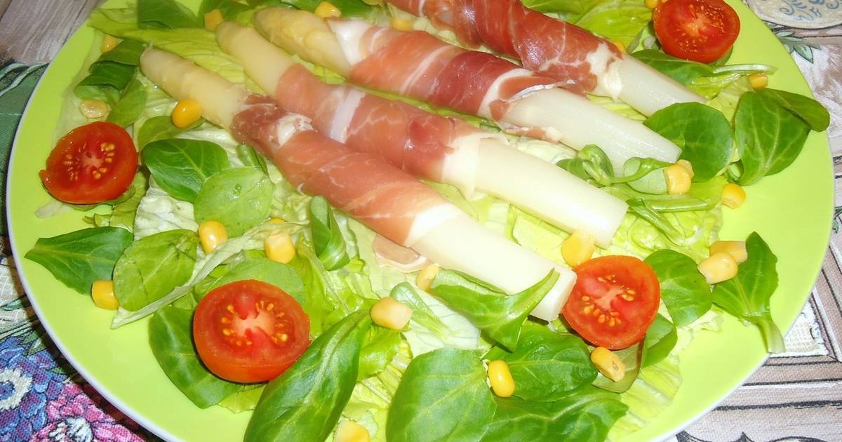 Ensalada de espárragos y jamón serrano Receta de carme castillo- Cookpad