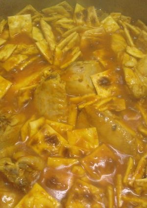 Una foto de Gazpachos manchegos con pollo y conejo