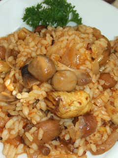 Una foto de Arroz con setas y castañas