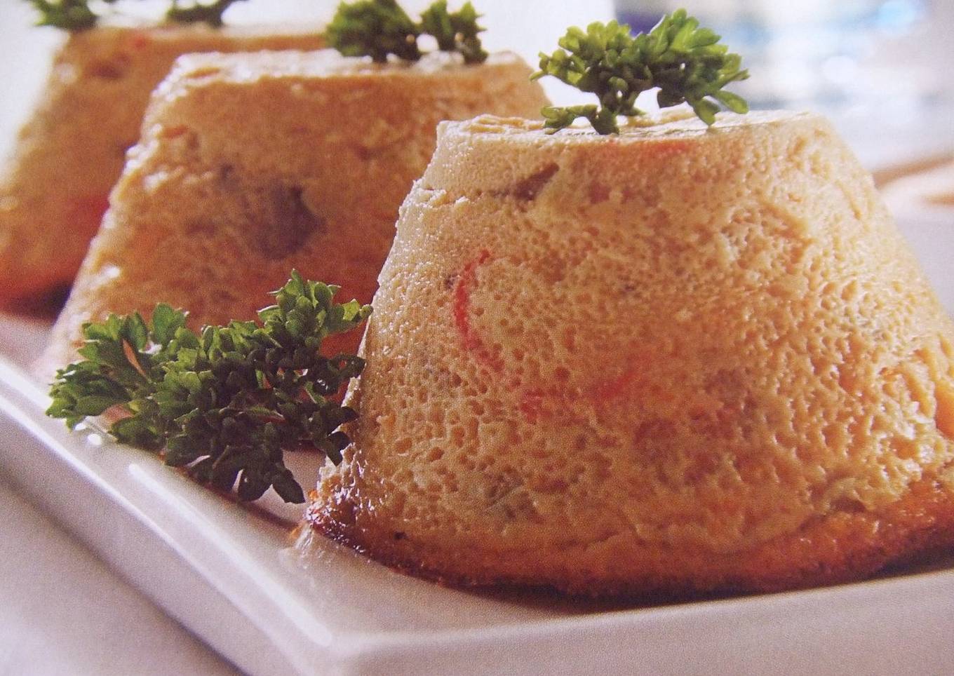 Budín de setas y queso fresco<br />