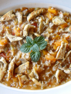 Una foto de Arroz cremoso con calabaza