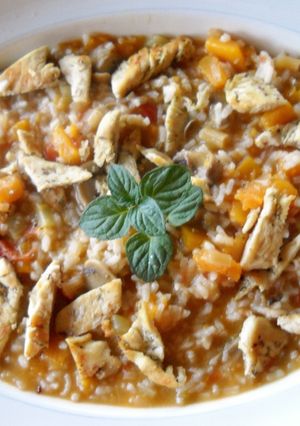 Una foto de Arroz cremoso con calabaza