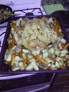 Una foto de Pollo al vino horneado
