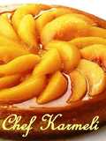 Tarta orgánica de queso melocotón y nata