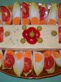 Pastel de pescado con pimientos y guisantes
