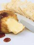 Breaded Camembert with Strawberry Sauce