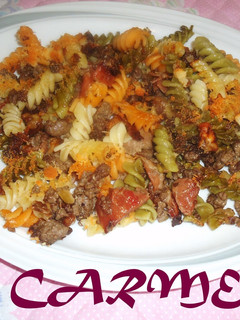 Foto principal de Espirales gratinados, con jamón, carne y nueces