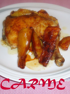Una foto de Pollo asado con nabos caramelizados