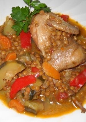 Una foto de Lentejas con codornices
