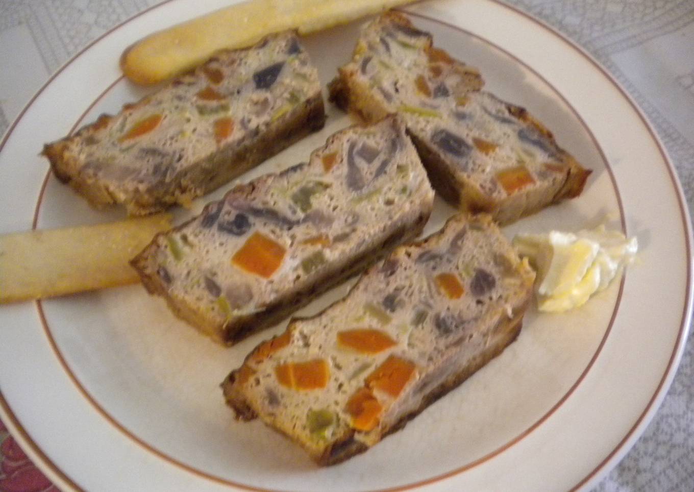 Pastel de verduras con nueces<br />