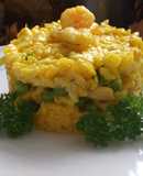 Risotto de cabracho y gambitas