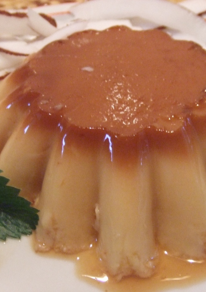 Una foto de Budín de coco al caramelo de brandy