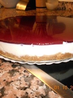 Una foto de Pastel de queso con arándanos