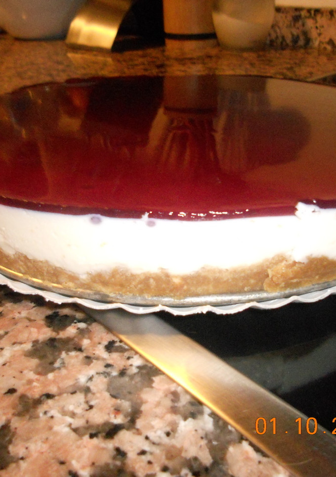 Una foto de Pastel de queso con arándanos