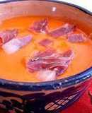 Gazpacho de pimientos con jamón