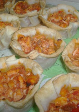 Una foto de Canastas de pollo a la portuguesa