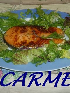 Una foto de Salmón a la plancha a la naranja