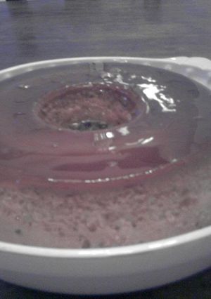 Una foto de Flan de frutillas