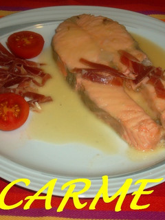 Una foto de Salmón a la ribereña