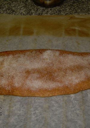 Una foto de Coca de azúcar crujiente
