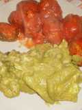 Filetes de merluza en salsa verde de guisantes (microondas)
