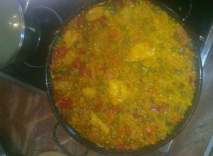 Una foto de Arroz con pollo granja
