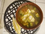 Caldo Tlalpeño con queso chihuahua