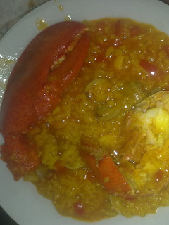 Una foto de Arroz caldoso con bogavante y chirlas