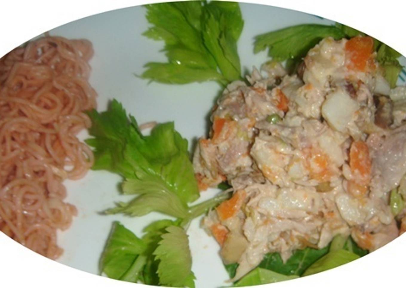 Pelo de Ángel Mexicano con Ensalada