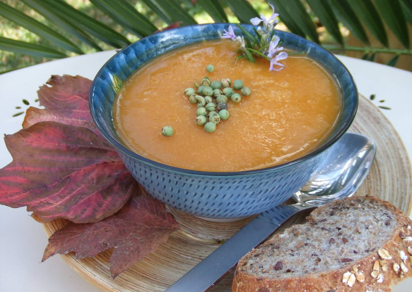 Sopa crema italiana de calabaza roja<br />