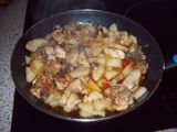 Pollo con verduras y cerveza