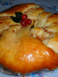 Una foto de Rosca navideña