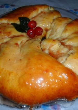 Una foto de Rosca navideña