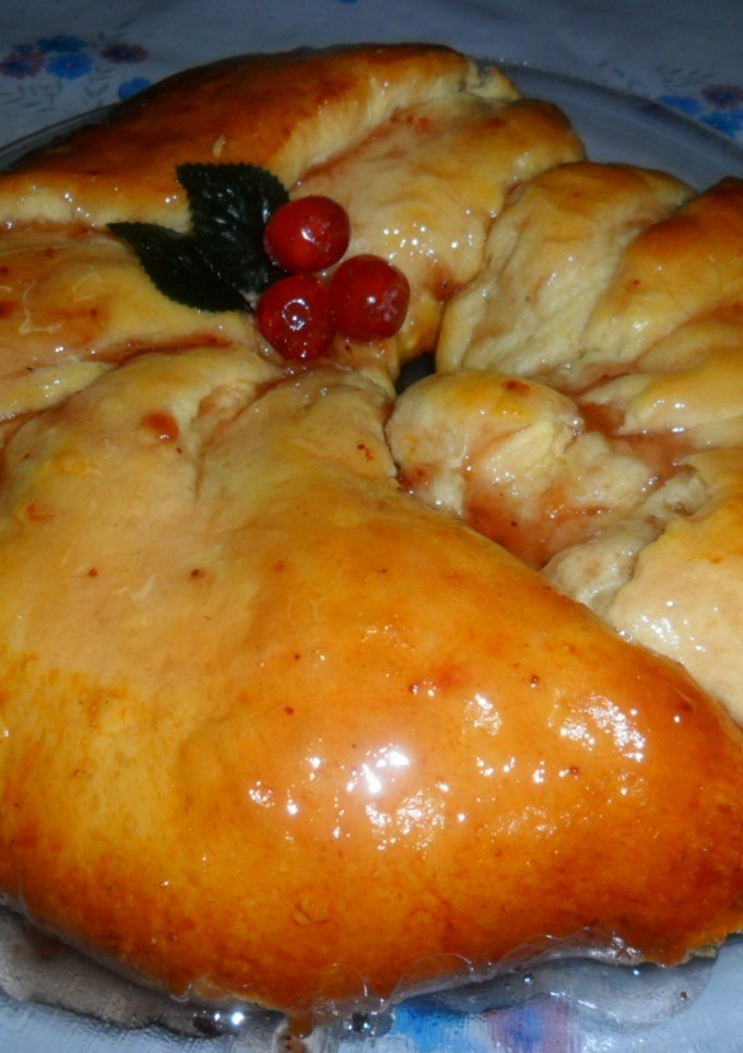 Una foto de Rosca navideña